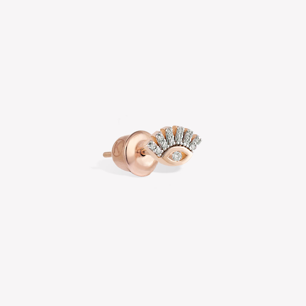 Shimmery Evil Eye Mini Sabit Küpe