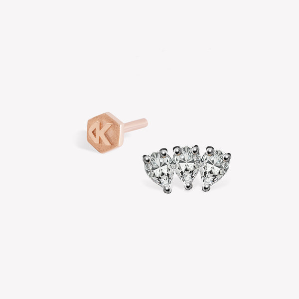 Trio Teardrop Sabit Piercing