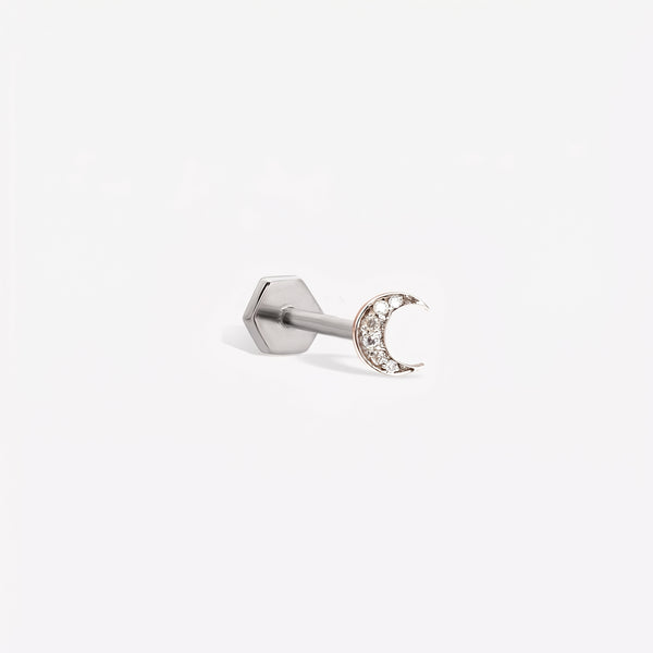 Shimmery Moon Sabit Piercing