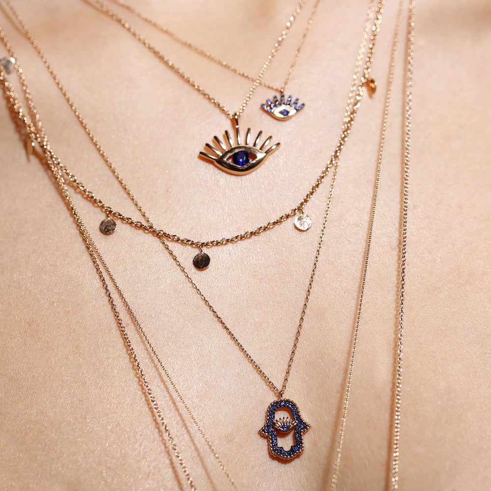 Shimmery Evil Eye Mini Zincir Kolye
