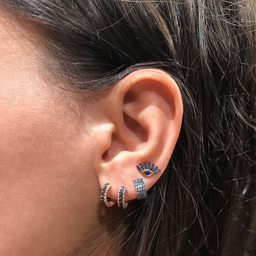 Shimmery Evil Eye Sabit Küpe